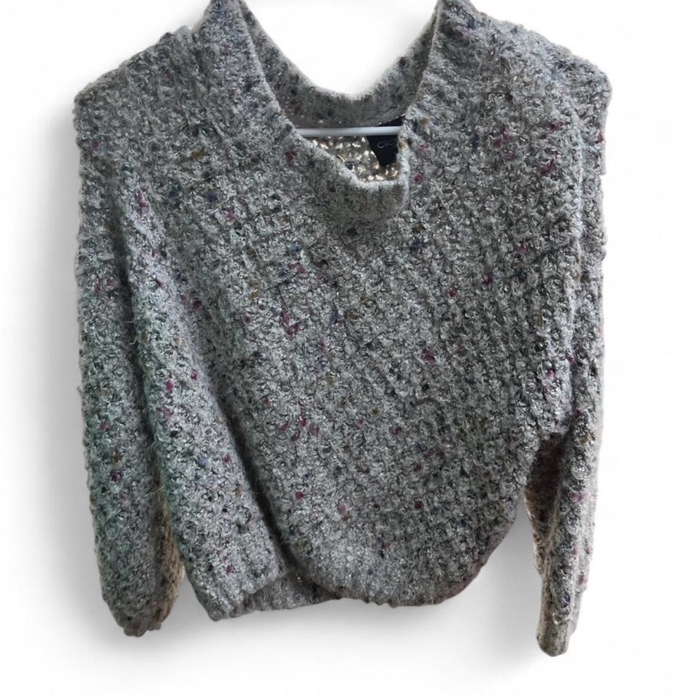 Cozy Gray Women's Cowl Neck Sweater